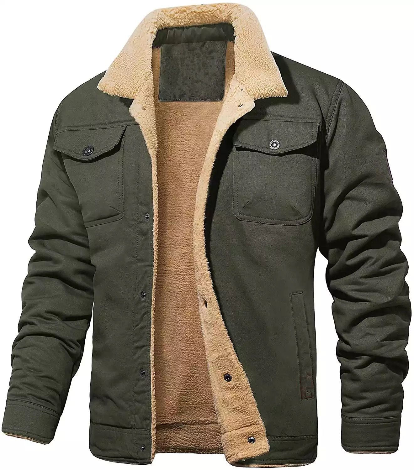 Herren Outdoor-Jacke Warm Isoliert Umlegekragen - IdealeKleiden