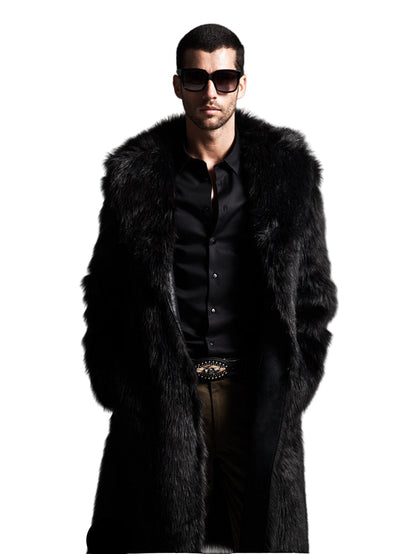 Men's Shearling Coat Elegant Voluminous Fur Trim