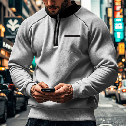 Herren Sportpullover Kurz Reißverschluss Praktisch - IdealeKleiden