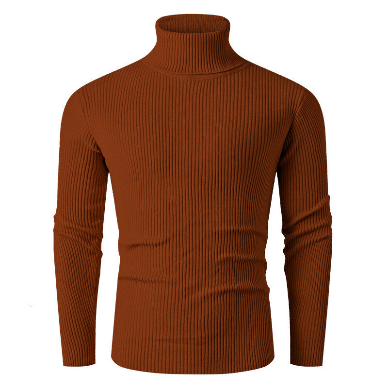 Men's Turtleneck Ribbed Jumper Elegant Design