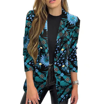 Women's Elegant Floral Blazer Summer Clothing