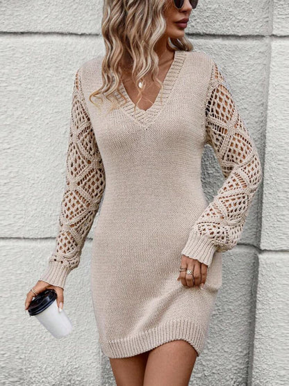 Women's Knitted V-Neck Summer Dress