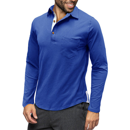 Slim Fit Long Sleeve Cotton Polo Shirt Elegant