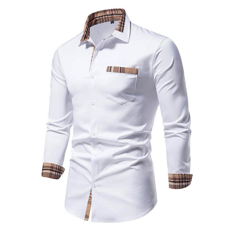 Men's Shirt Modern Plaid Pattern Chest Pocket
