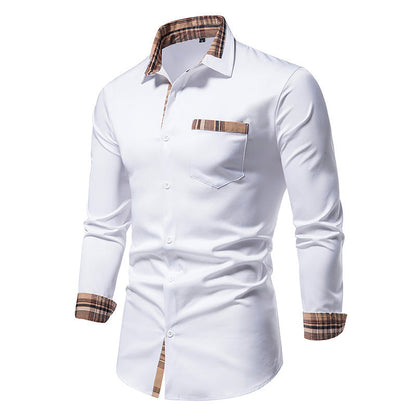 Men's Shirt Modern Plaid Pattern Chest Pocket