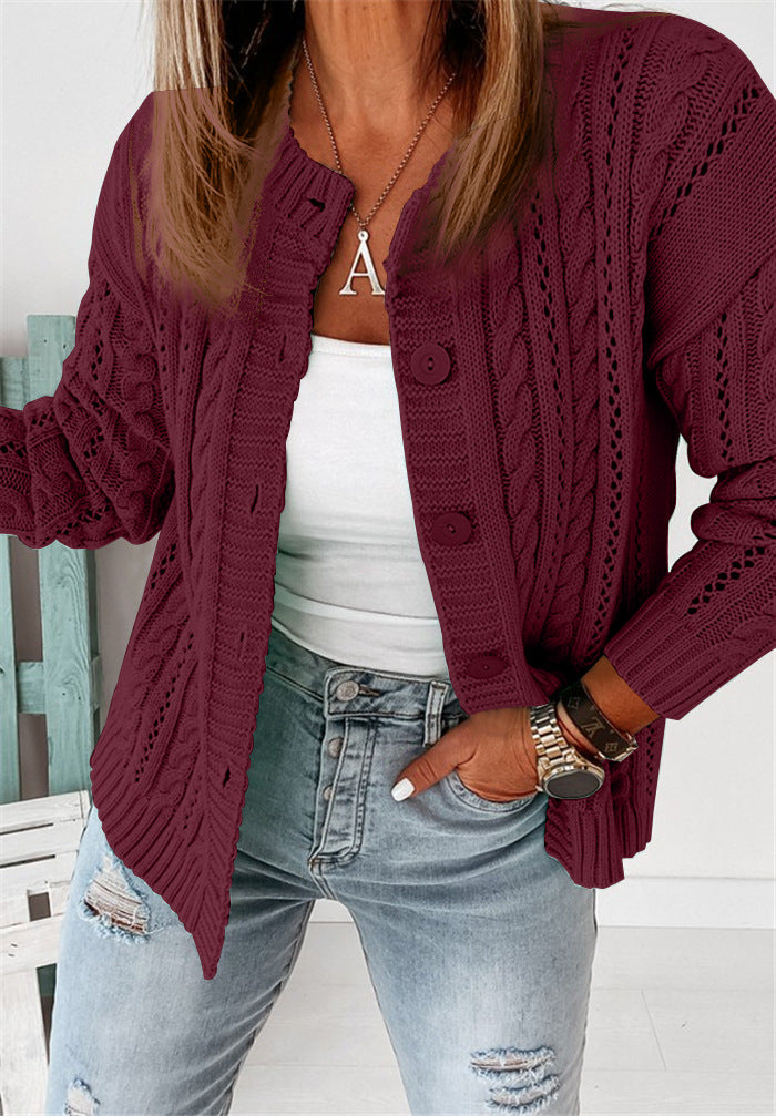 Soft knit top Loose fit Cable knit pattern