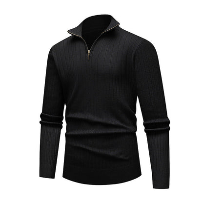 Men's Knitted Jumper Modern Stand-Up Collar Zipper Quality