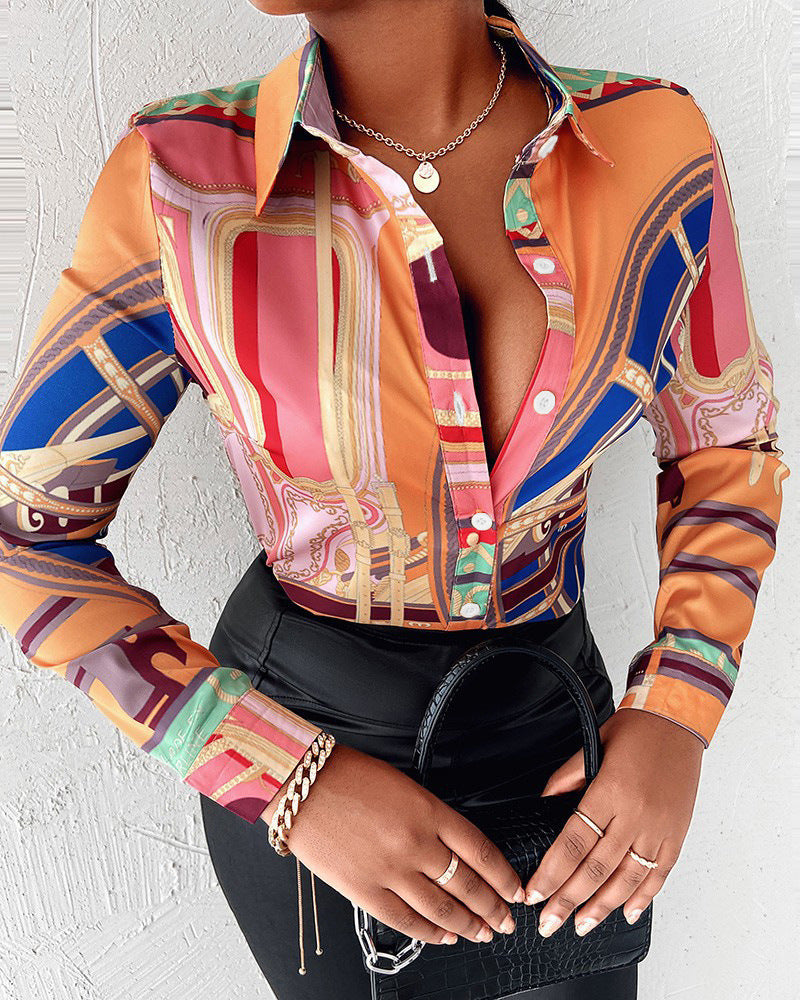 Women's Long-Sleeved Shirt Elegant Design