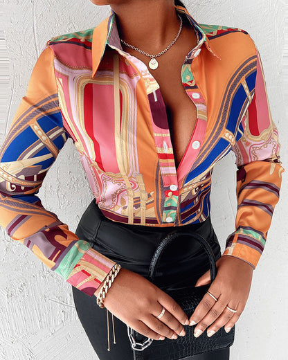 Women's Long-Sleeved Shirt Elegant Design