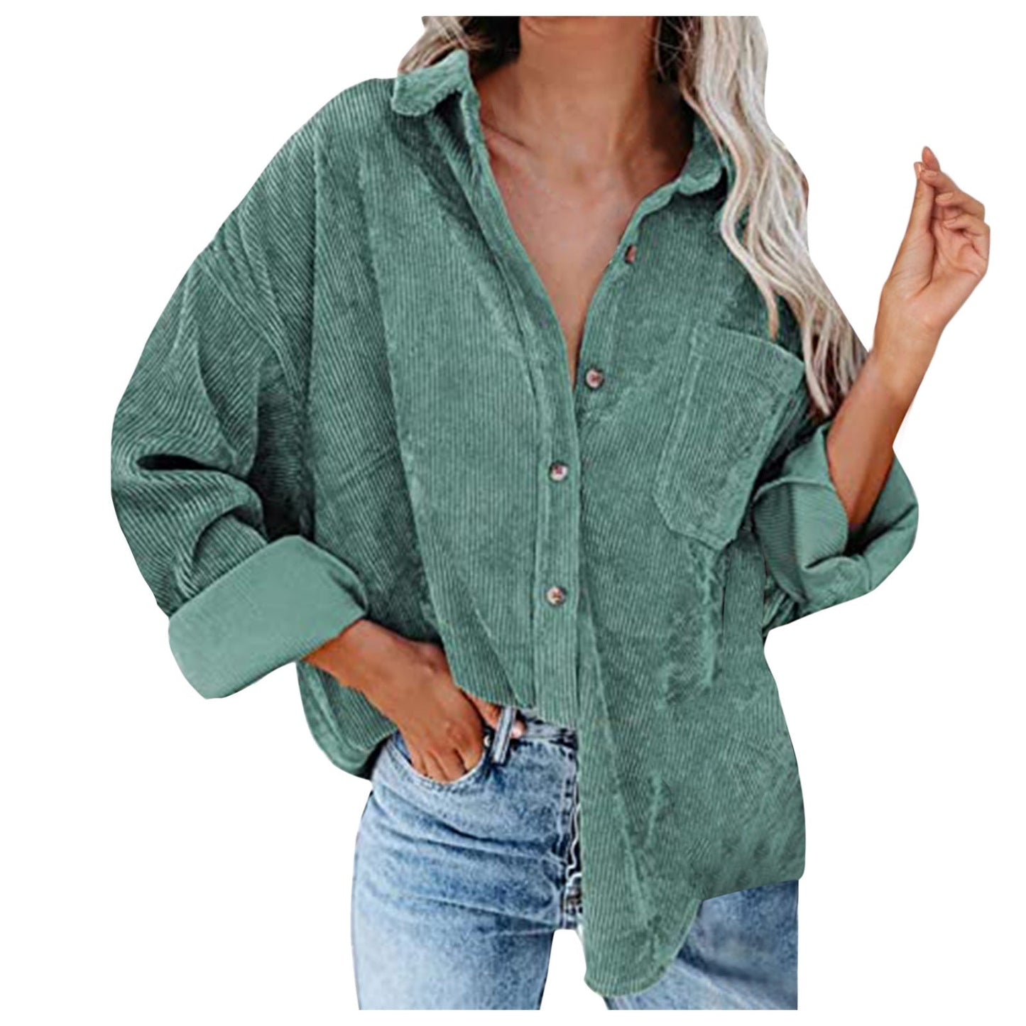 Women's Oversized Corduroy Blouse Comfortable Elegant