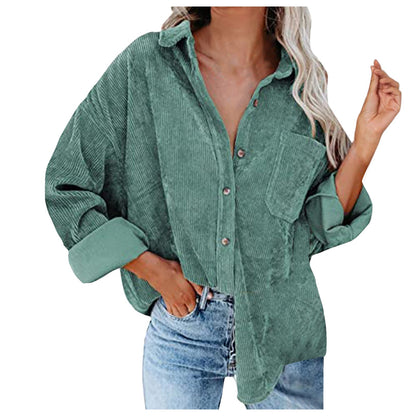 Women's Oversized Corduroy Blouse Comfortable Elegant