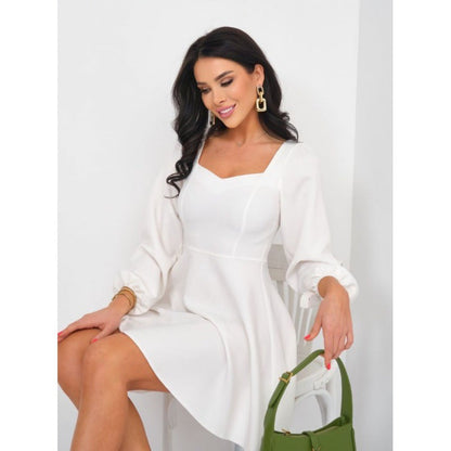 Women's Mini Dress Puff Sleeves Sweetheart Neckline Summer Dress