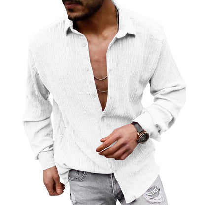 Men's Long-Sleeve Shirt Modern Textured Look