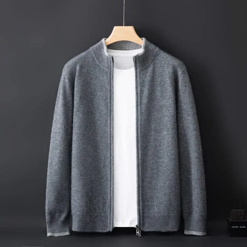 Stylish Men's Knitted Cardigan Zipper Modern