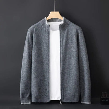 Stylish Men's Knitted Cardigan Zipper Modern