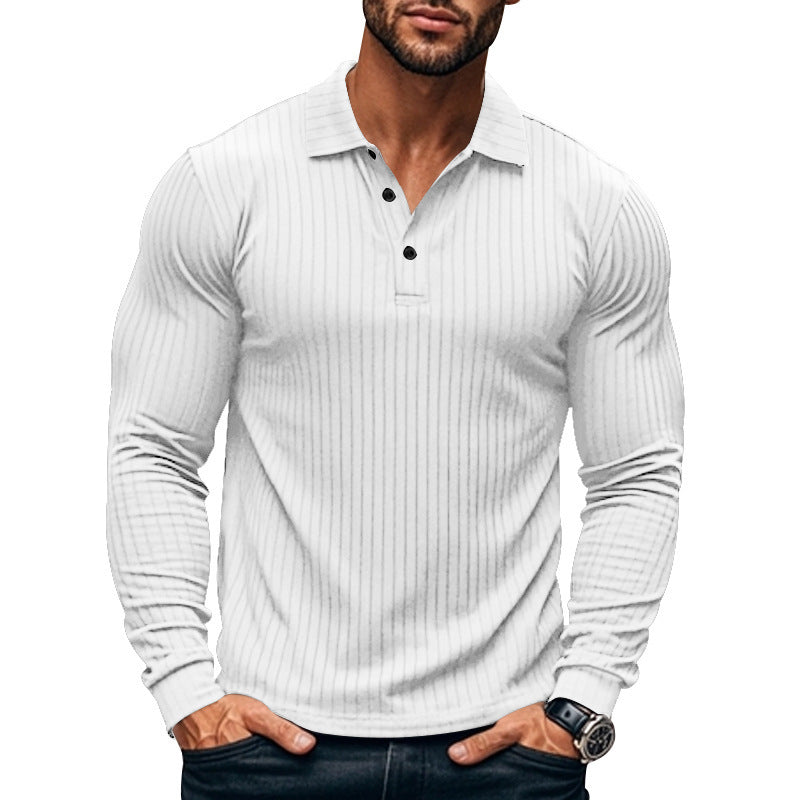 Men's Long-Sleeve Shirt Textured Pattern Modern
