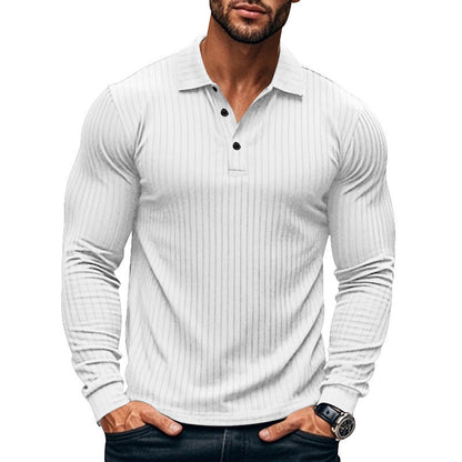 Men's Long-Sleeve Shirt Textured Pattern Modern