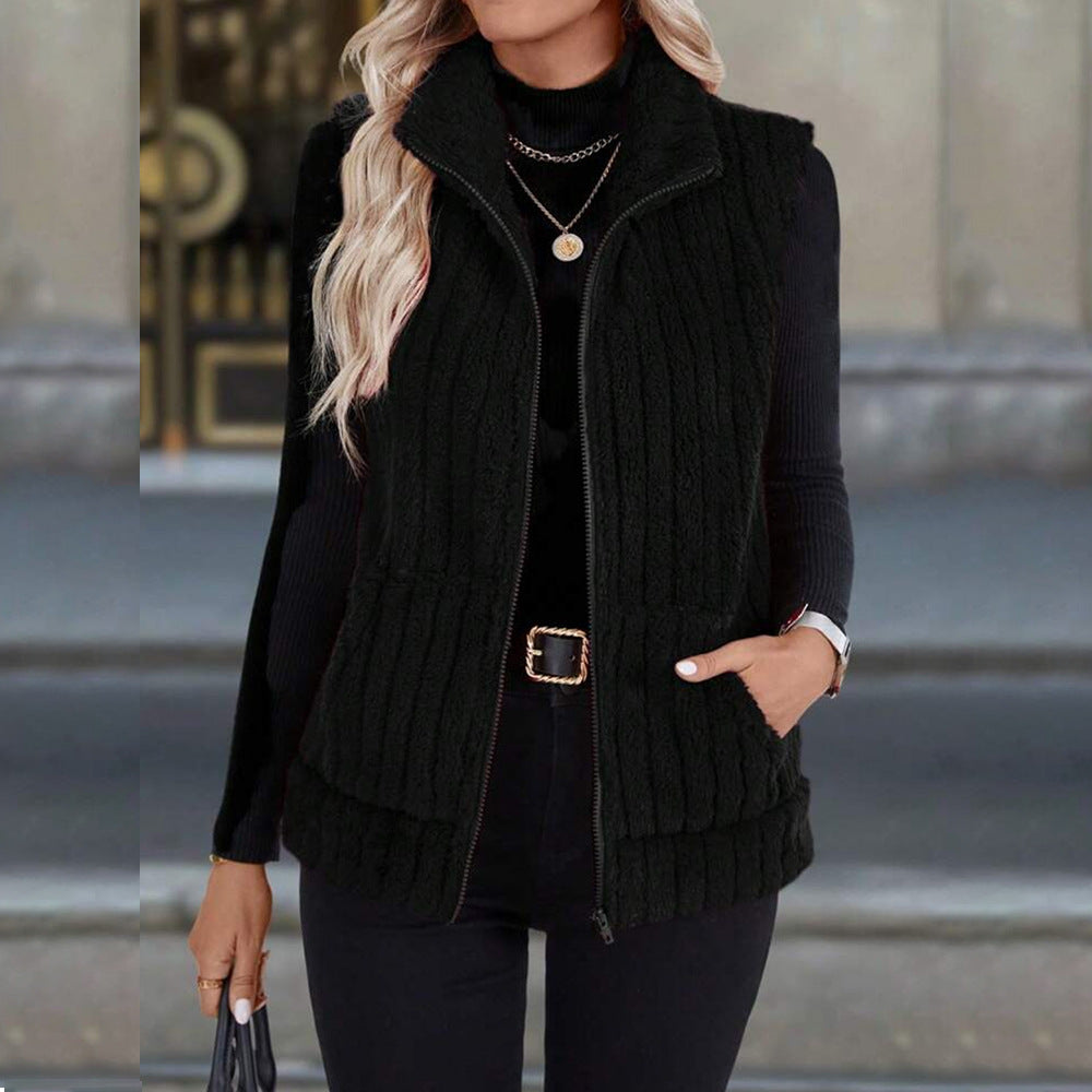 Women's Cuddly Vest Hood Soft & Comfortable