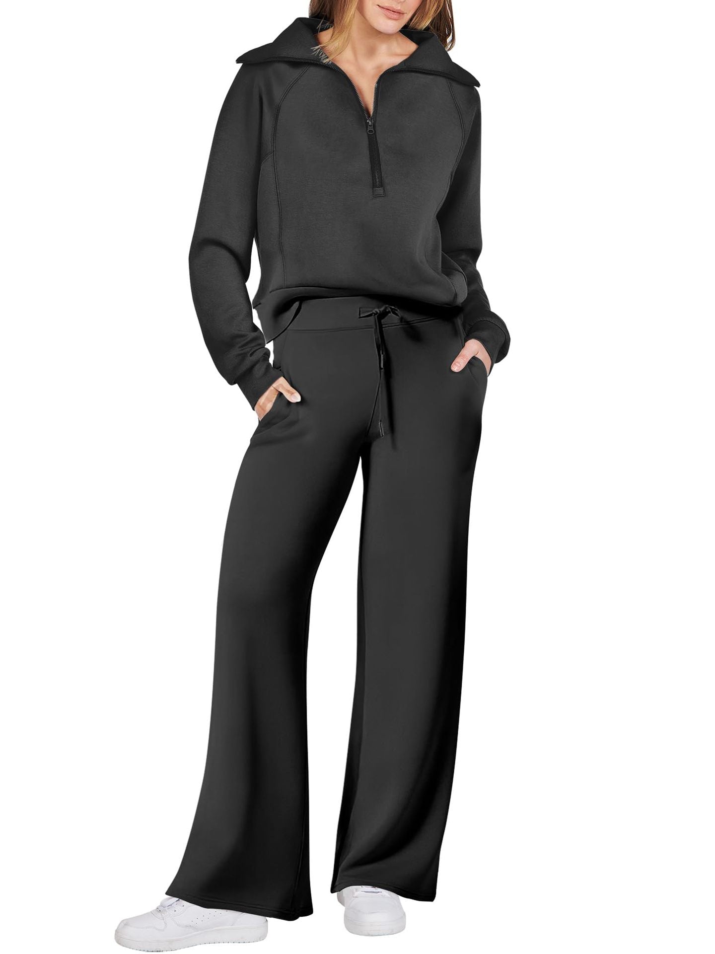 Women's Sporty Two-Piece Set Soft Comfortable High-Neck