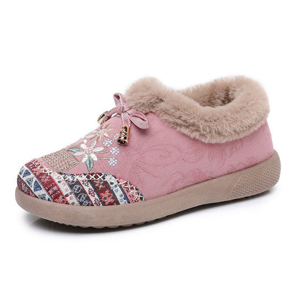 Women's Slippers Warm Fleece Floral Pattern