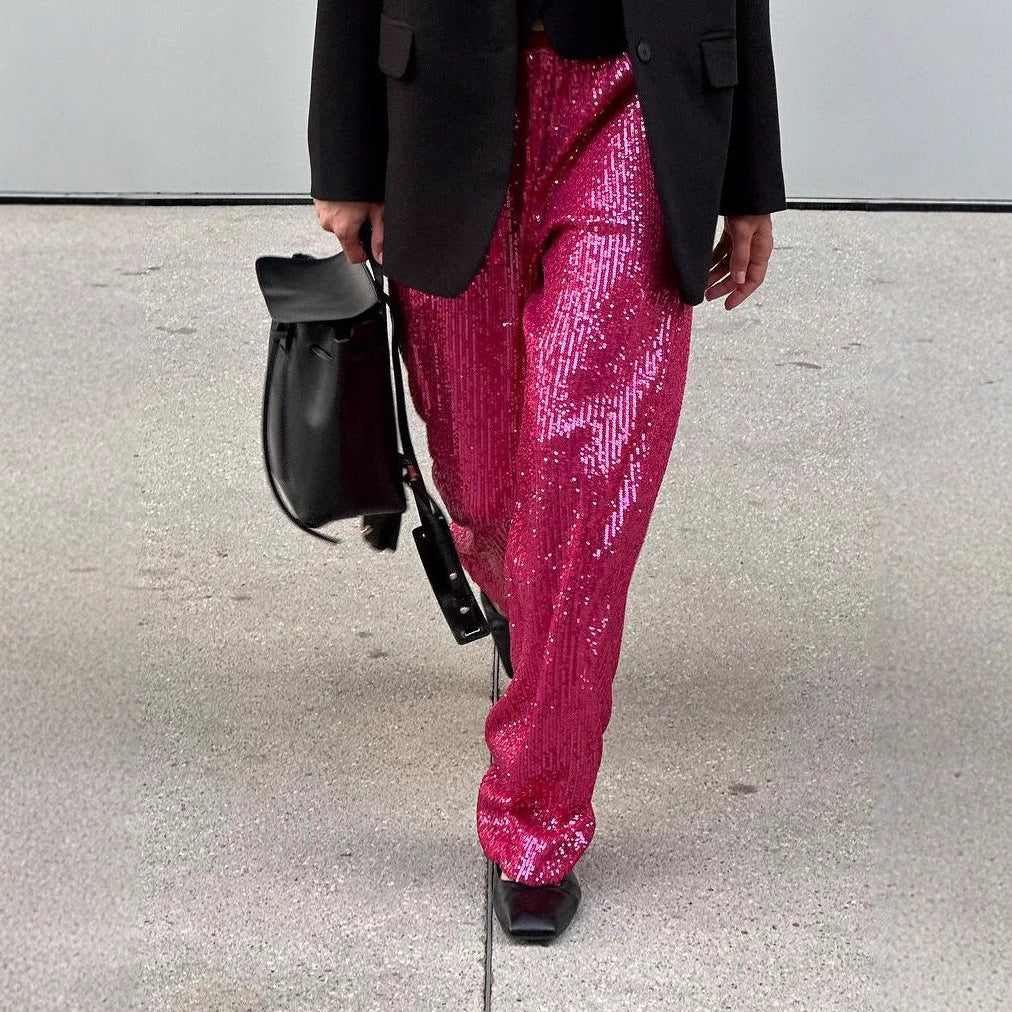 Glitzernde Damen-Hose Elegant Palazzo-Style - IdealeKleiden