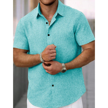 Men's Short-Sleeve Shirt Textured Modern Design