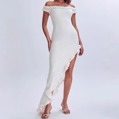 Women's Elegant Maxi Dress Ruffle Detail Summer Dress