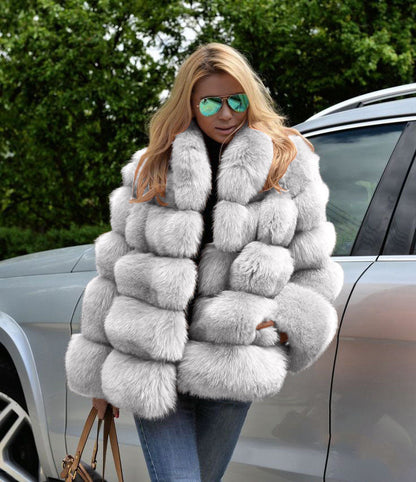 Damen Kunstpelz Jackett Trendy Wintermode