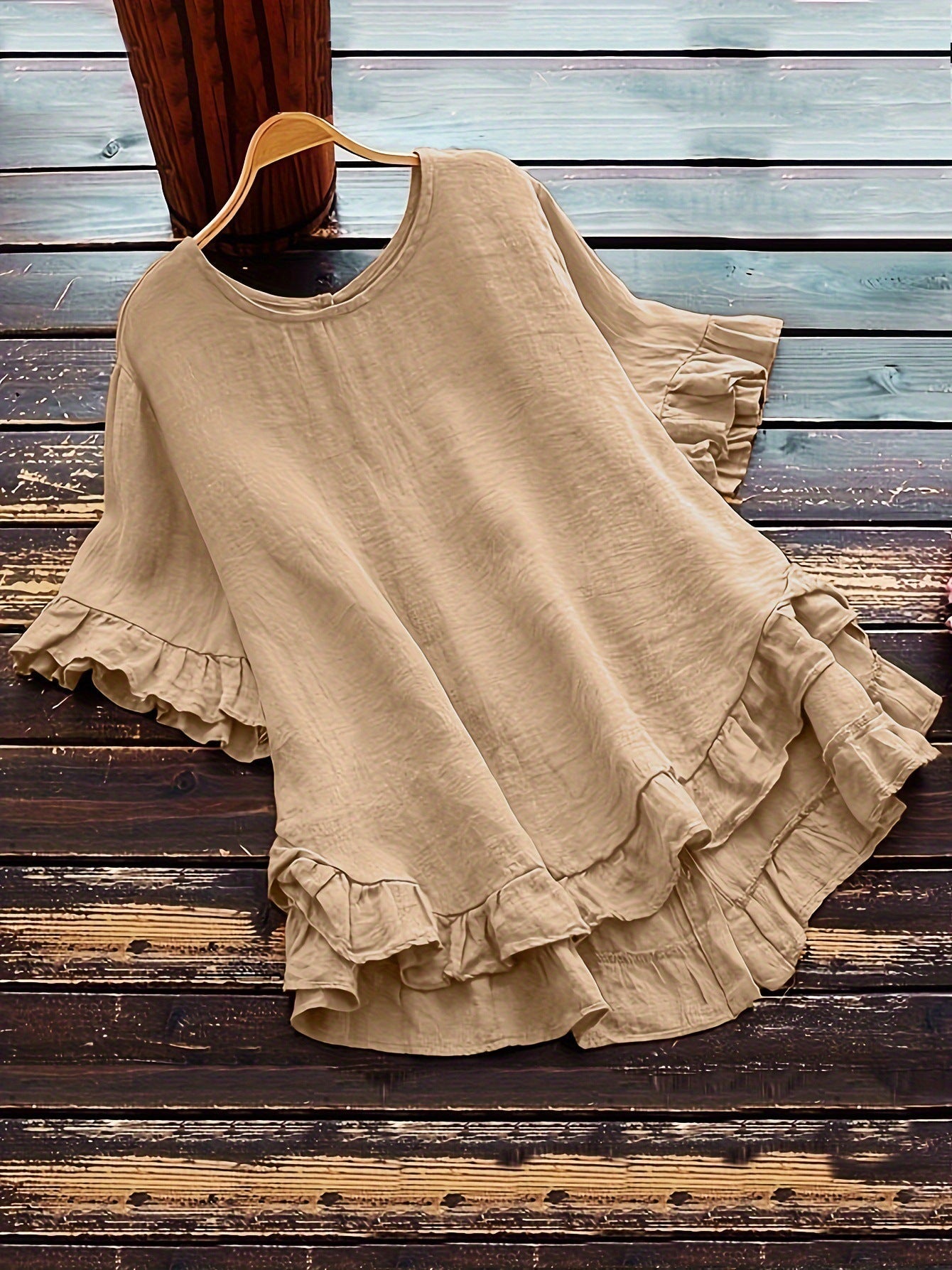 Women's Top Casual Ruffle Detail Loose Fit