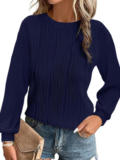 Women's Pleated Long-Sleeved Elegant Sweater