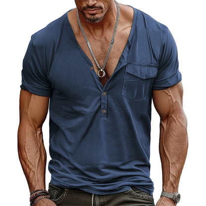 Men's T-Shirt Short Sleeve Modern Fit With Chest Pocket