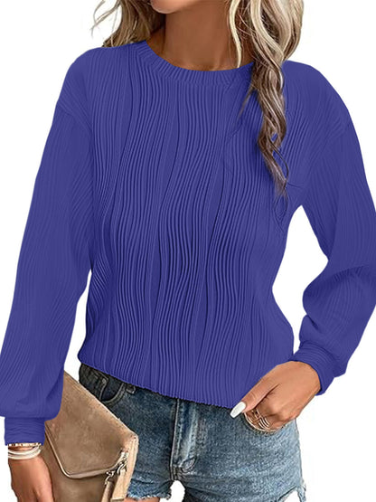 Women's Pleated Long-Sleeved Elegant Sweater