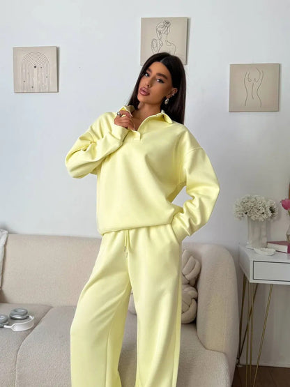 Women's Lightweight Polo Shirt and Comfort Trousers Set