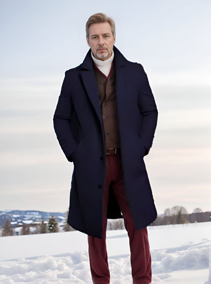 Men's Elegant Wool Coat Structured Look
