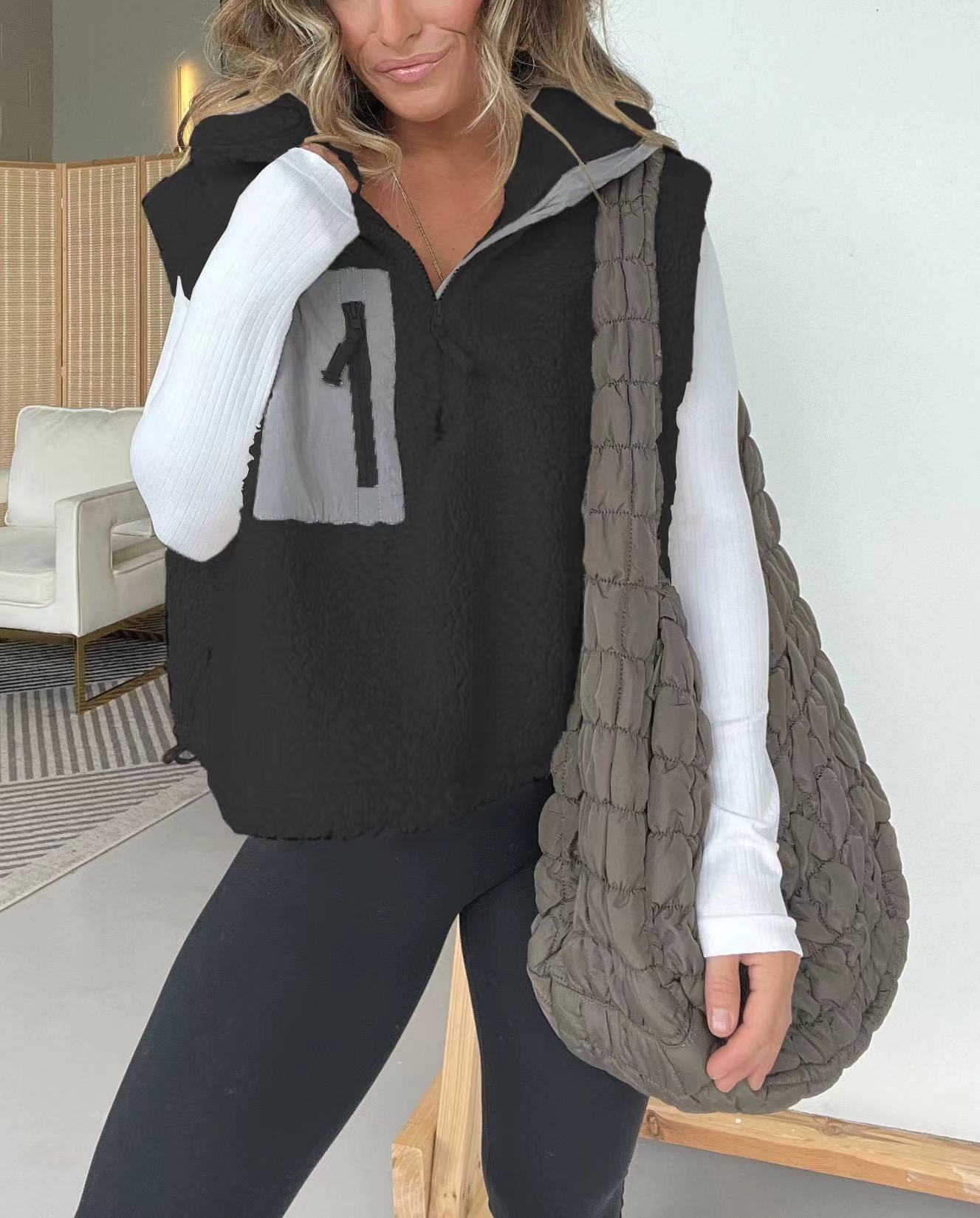 Damen Fleece Weste Weich & Warm mit Reißverschluss
