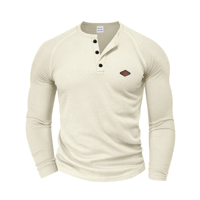 Men's Long-Sleeve Shirt Textured Modern Button Design