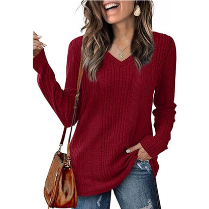Women's Pullover V-Neck Knit Design