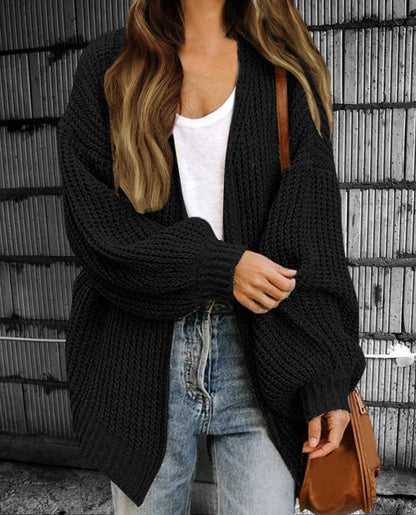 Cardigan Oversized Open Front Chunky Knit