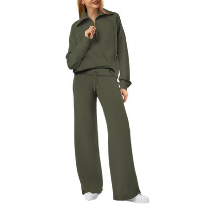 Women's Sports Set with Stand-up Collar and Braces