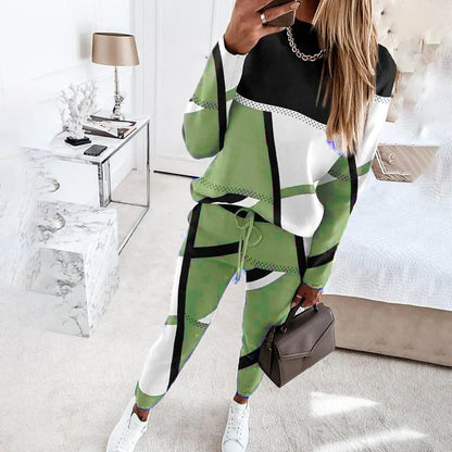 Women's Geometric Trendy Athletic Lounge Set
