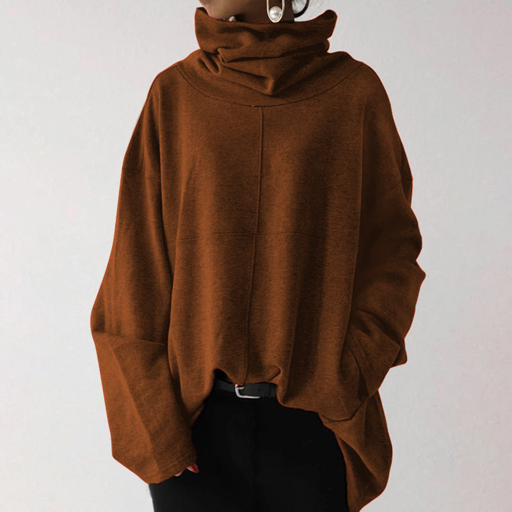 Trendy Solid Color Turtleneck Sweater