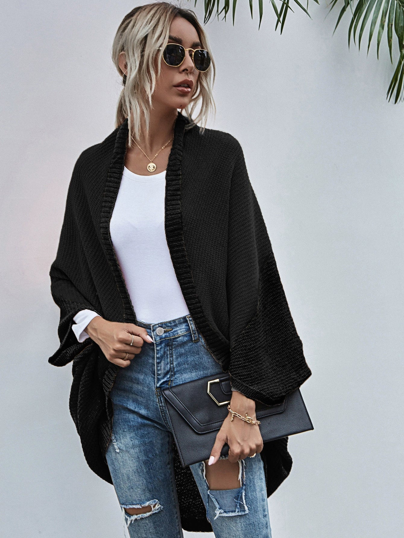 Women's Oversized Wool Batwing Cardigan