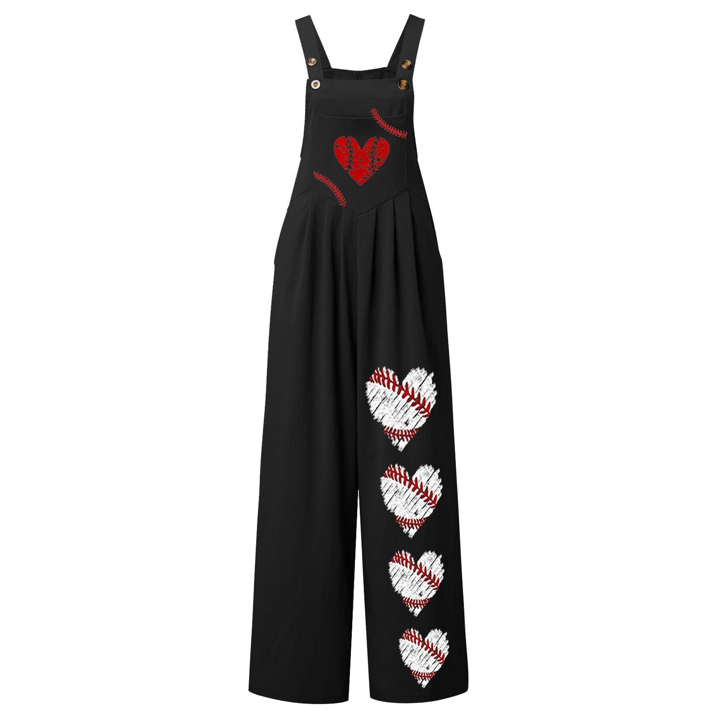 Women's Overalls Heart Pattern Trendy Chic