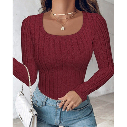 Women's Long-Sleeved Shirt Structured Design Elegant