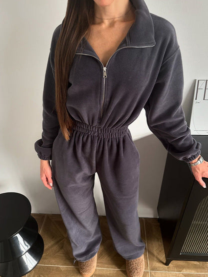 Women's Fleece Jumpsuit Comfortable Stylish