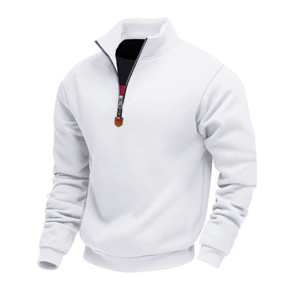 Men's Sporty Half-Zip Stand-Up Collar Jumper
