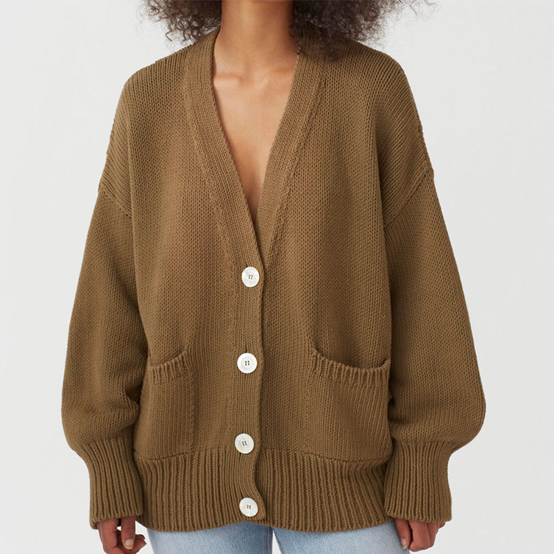 Women's Plus Size Chunky Knit Cardigan Stylish