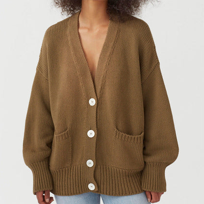 Women's Plus Size Chunky Knit Cardigan Stylish