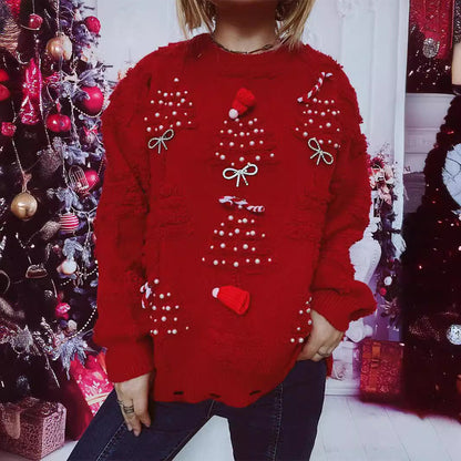 Weihnachtspullover Damen Festlich 3D Motive - IdealeKleiden