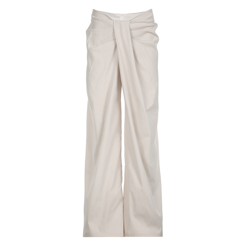 Women's High-Waist Palazzo Pants Elegant Pleated Skirt Style